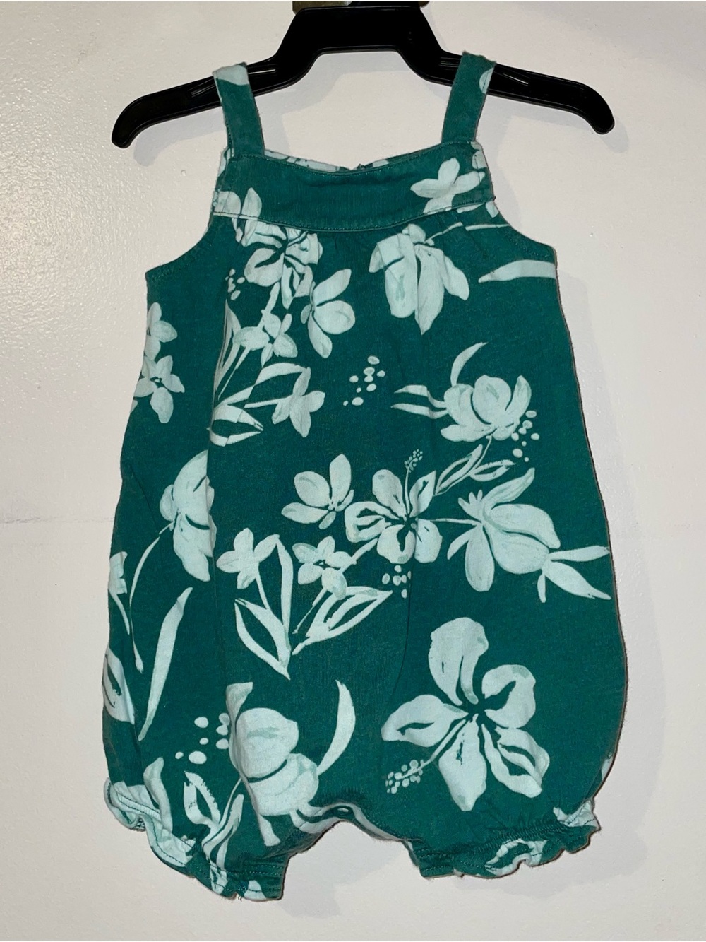 Carter's Green Floral Sleeveless Romper
